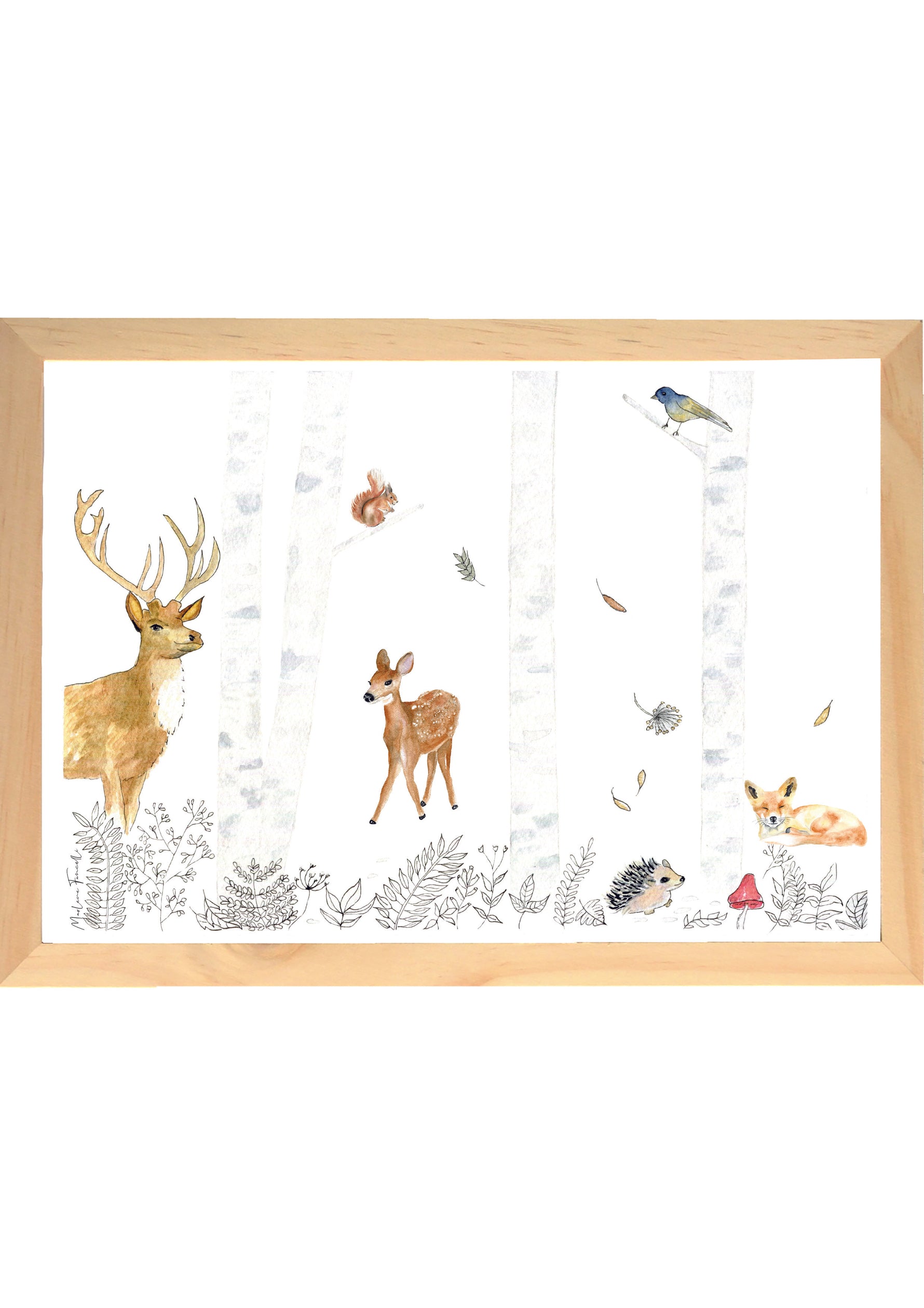 Cadre affiche aquarelle Sous-Bois image 0