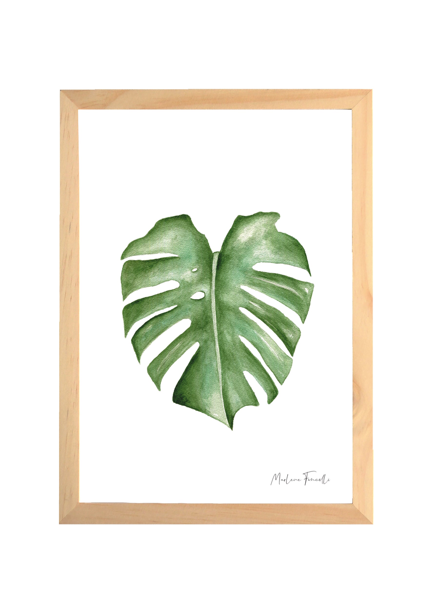Cadre affiche aquarelle Feuille Monstera image 0