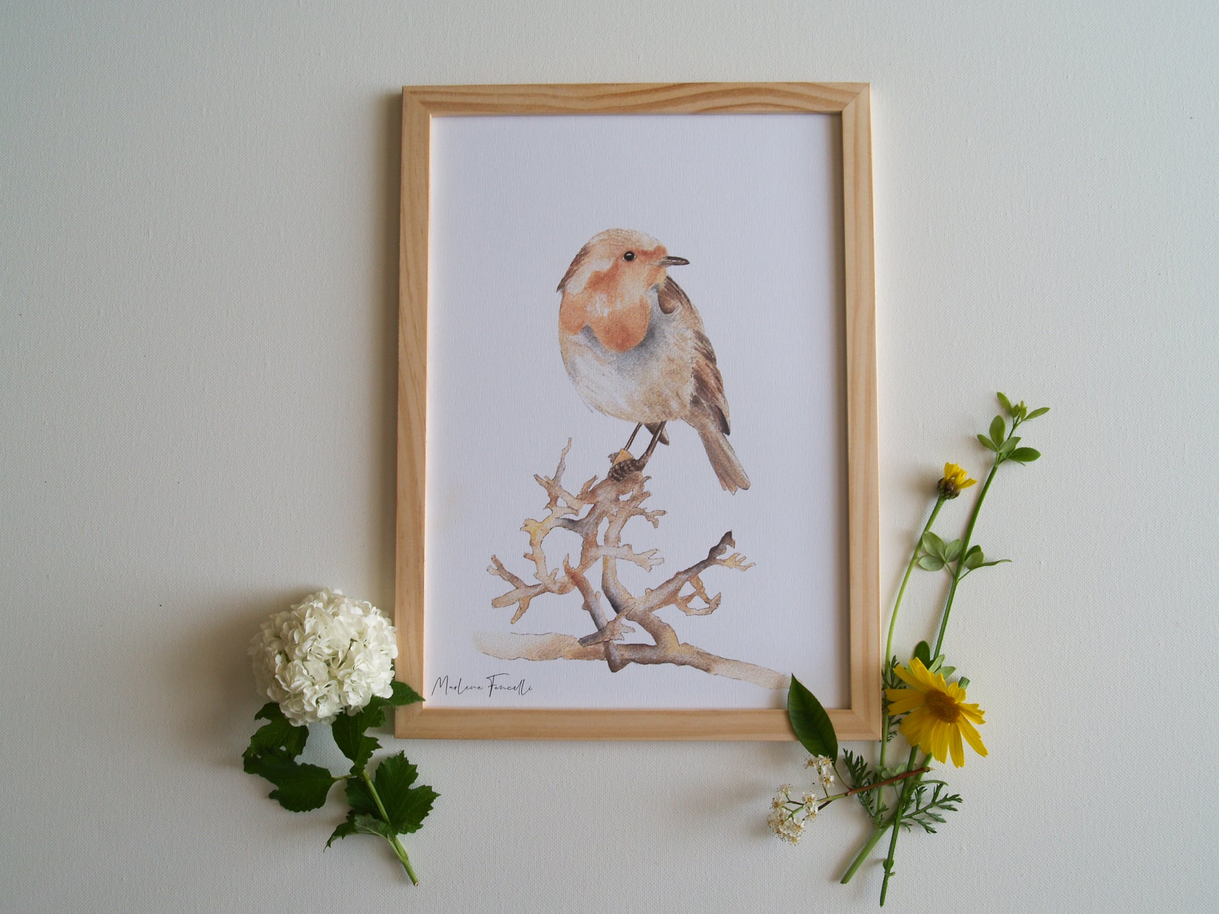 Cadre affiche aquarelle Oiseau Judi image 1
