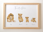 Cadre Famille lion aquarelle personnalisée image 5