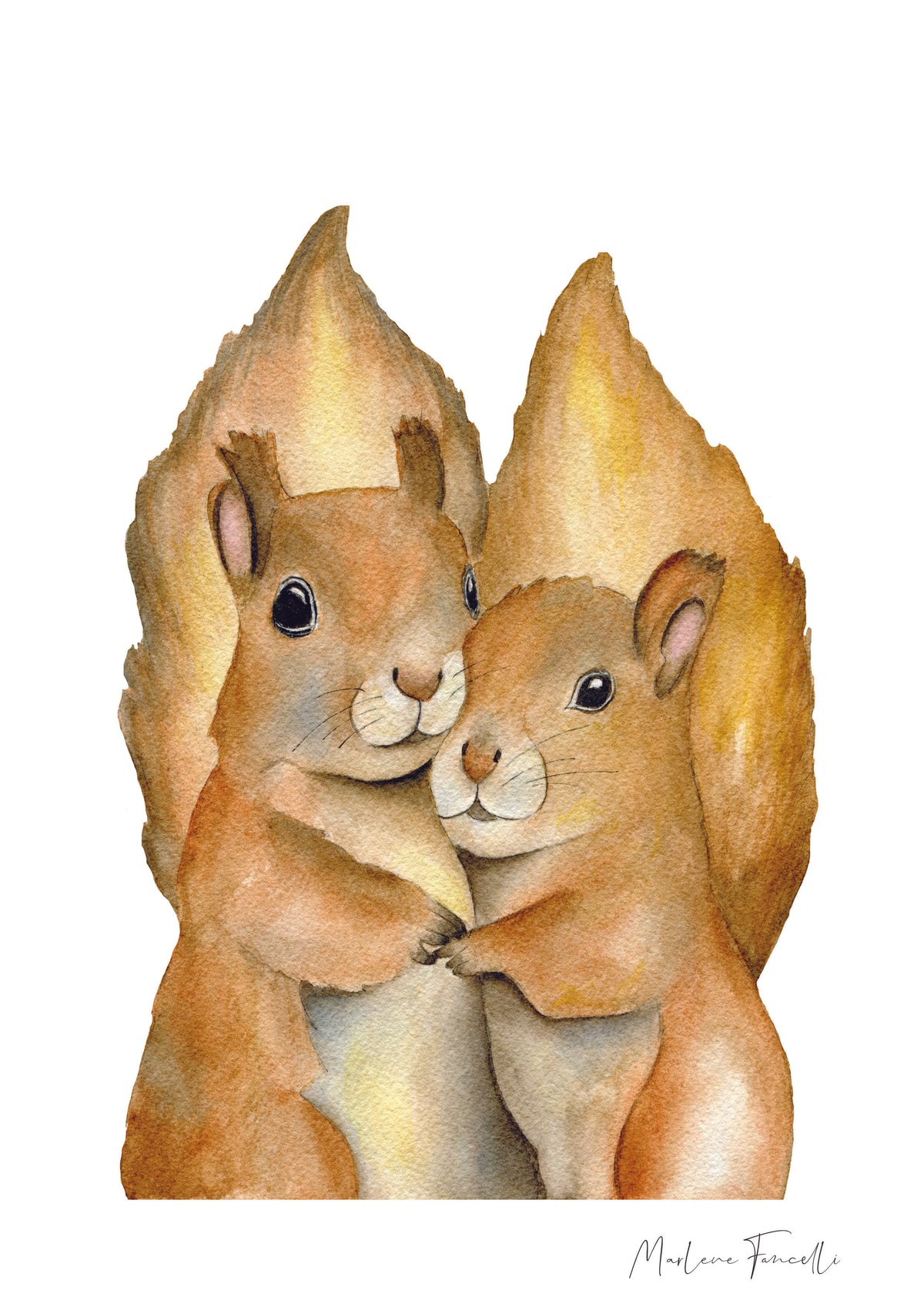 Cadre affiche aquarelle Famille Ecureuil image 5