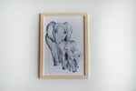 Cadre affiche aquarelle Famille Eléphant image 2