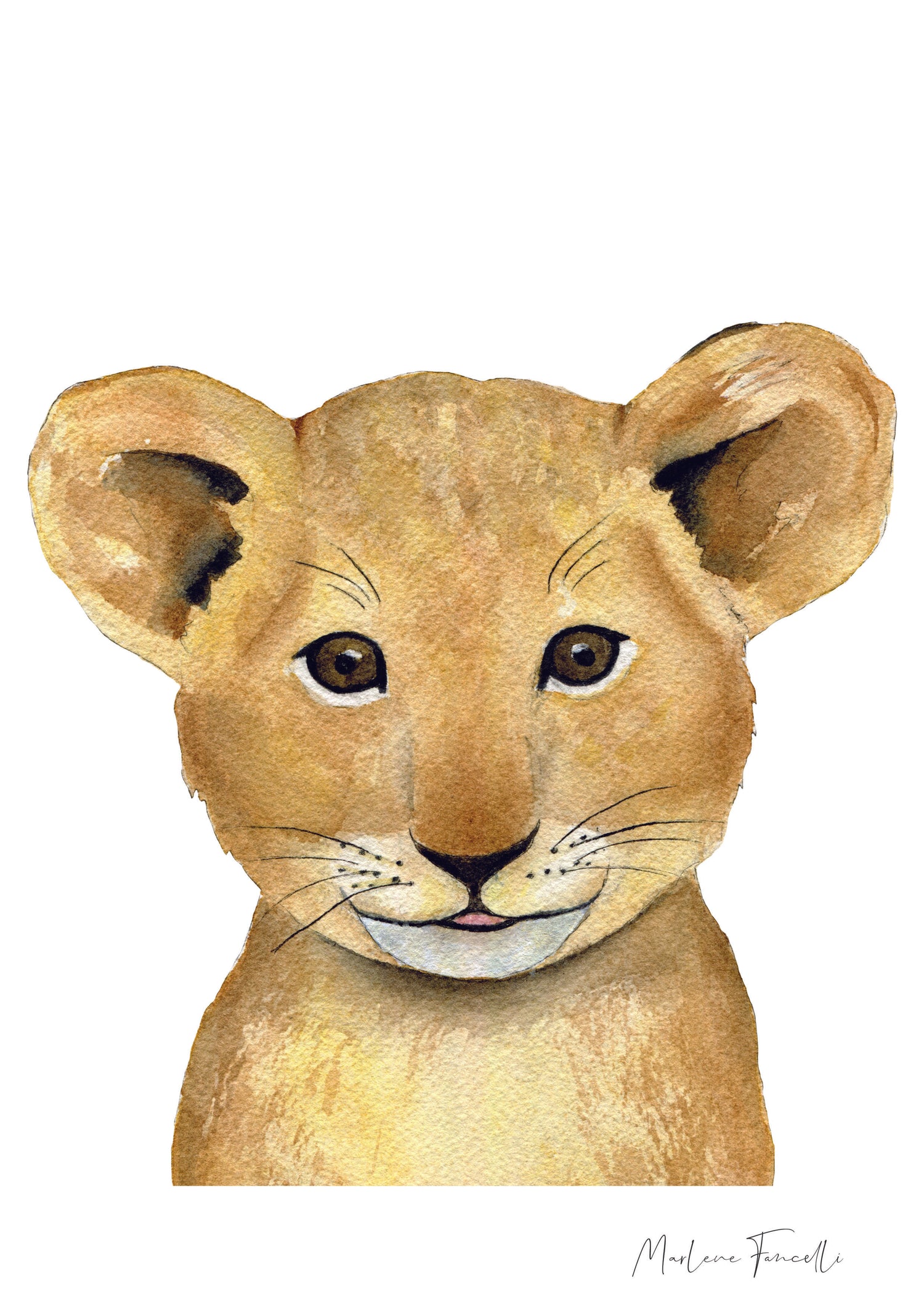 Cadre affiche aquarelle Lionceau Waldy image 1
