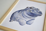 Cadre affiche aquarelle Hippopotame Valer image 3