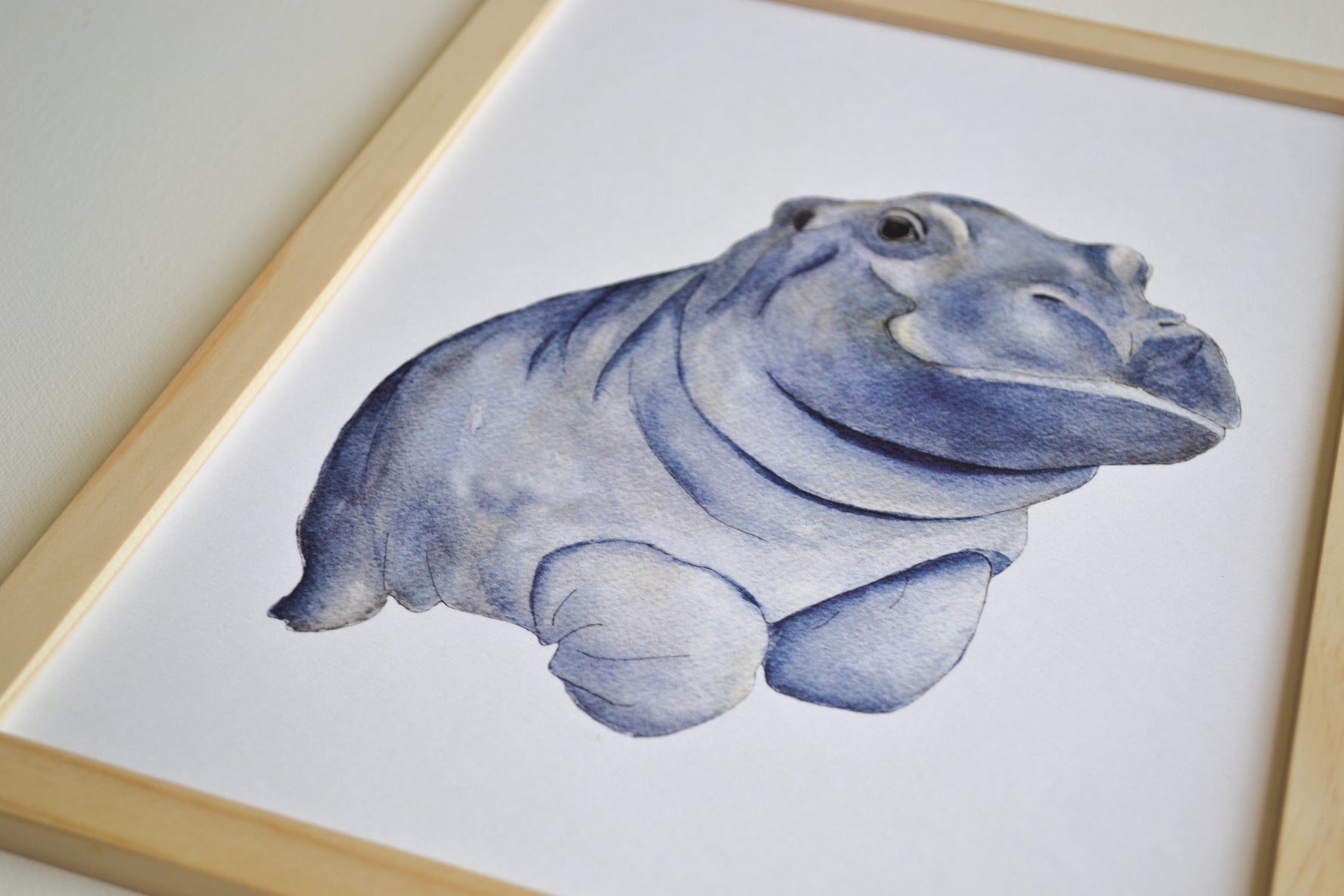 Cadre affiche aquarelle Hippopotame Valer image 3