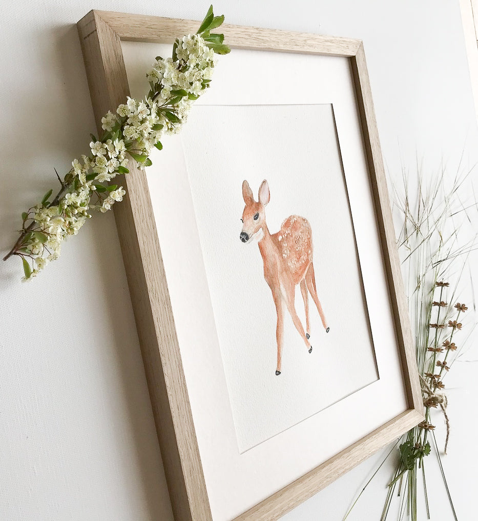 Cadre avec affiche aquarelle biche Suzy image 5