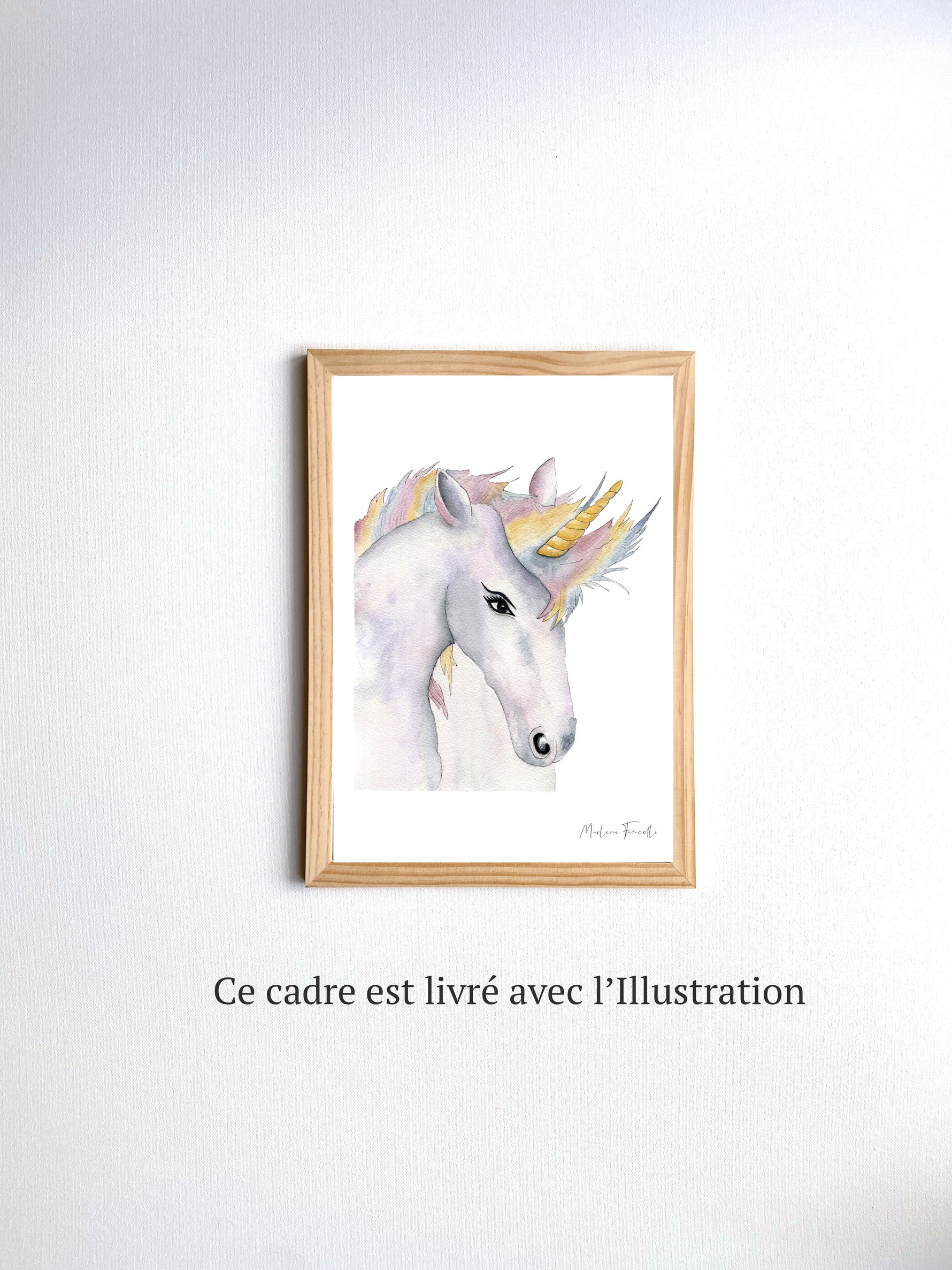 Cadre affiche aquarelle Licorne Arthémis image 5