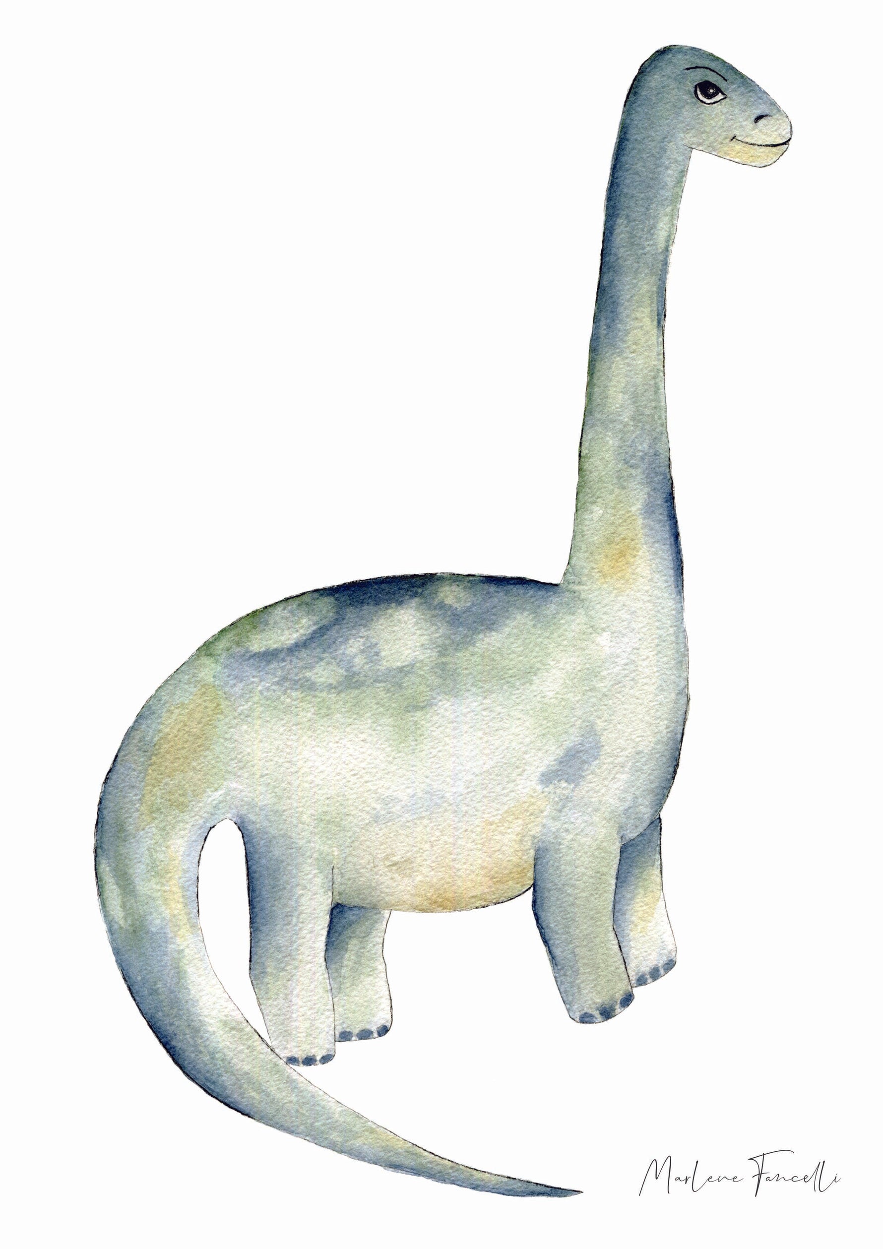 Cadre affiche aquarelle Diplodocus Pierre image 3