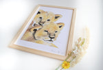 Cadre affiche aquarelle Famille Lion image 4