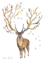 Cadre affiche aquarelle Cerf Miral image 4