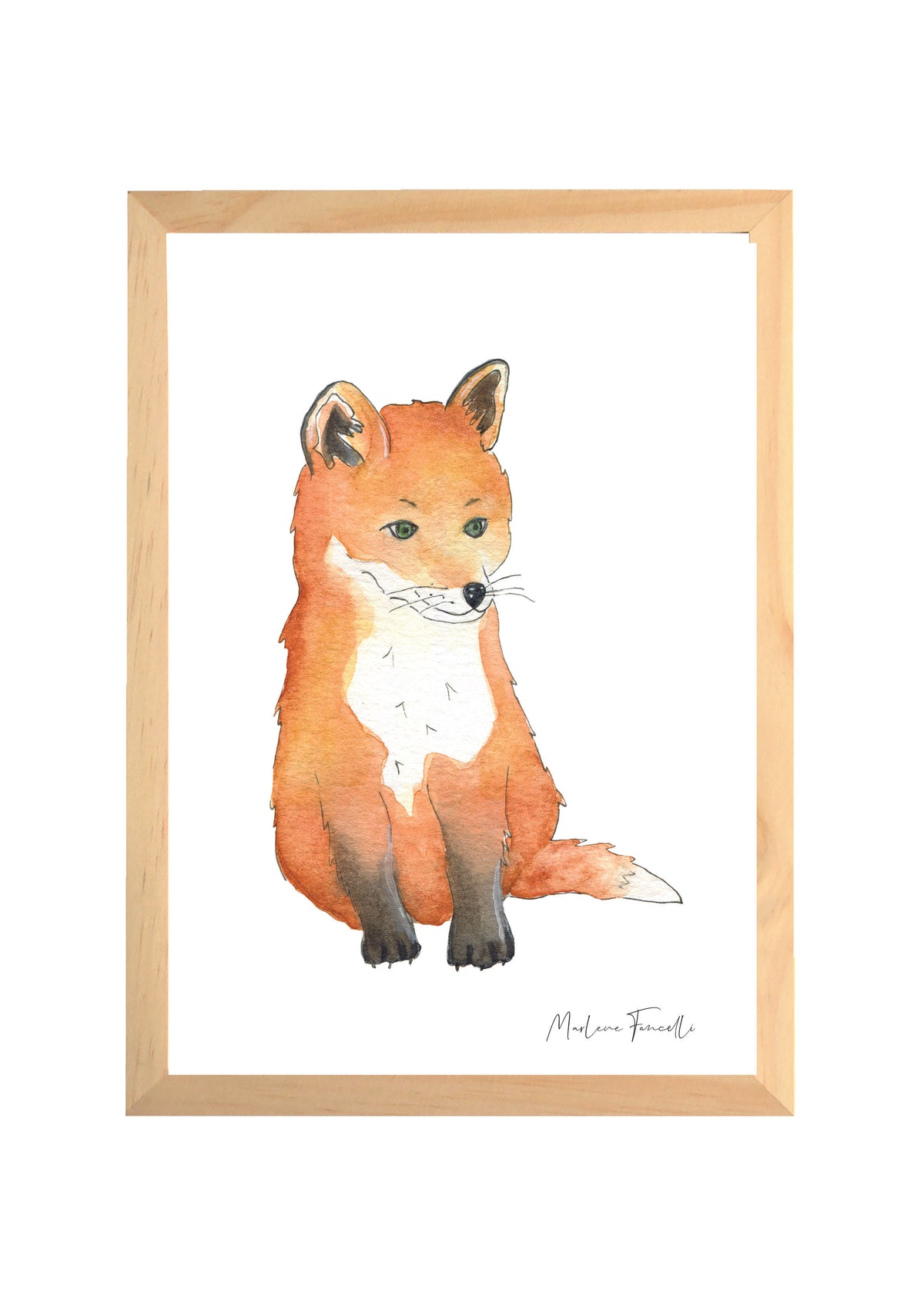 Cadre affiche aquarelle Robin le Renardeau image 0