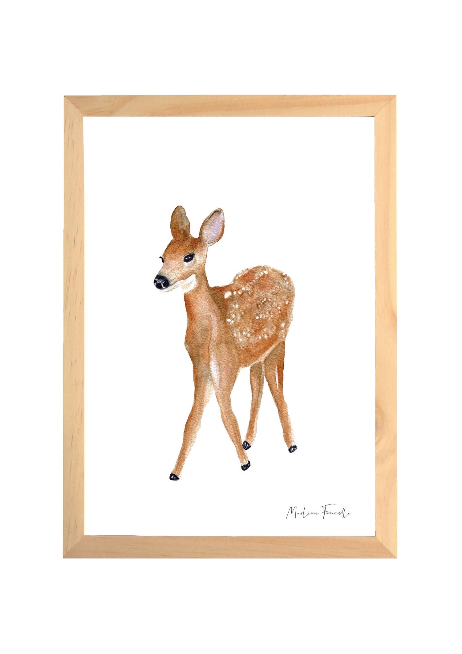 Cadre avec affiche aquarelle biche Suzy image 0