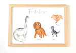 Cadre Famille dinosaures aquarelle personnalisée image 3