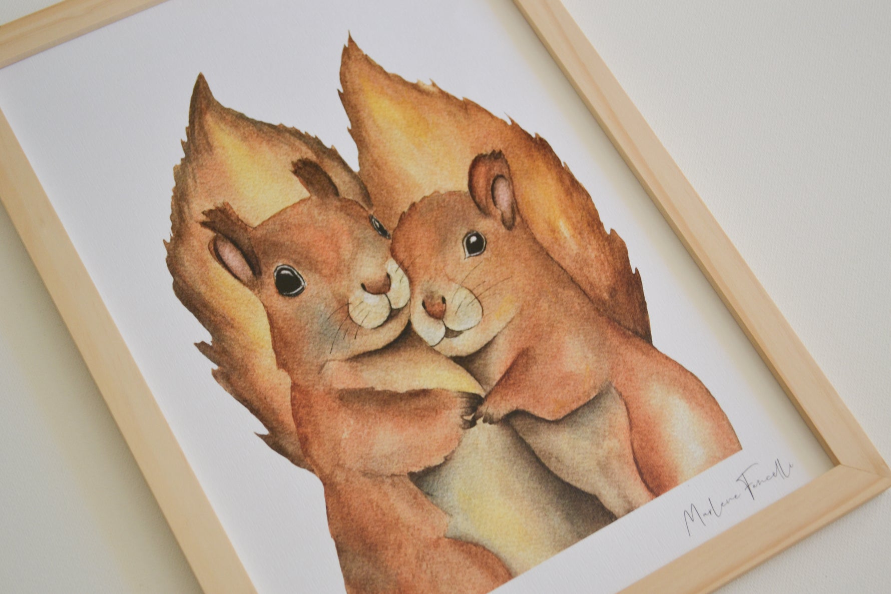 Cadre affiche aquarelle Famille Ecureuil image 2