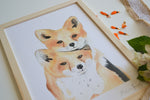 Cadre affiche aquarelle Famille Renard image 4