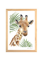 Cadre affiche aquarelle Girafe & Feuilles Séraphin image 0