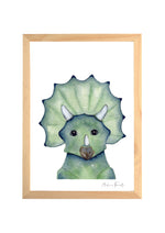 Cadre affiche aquarelle Tricératops Hector image 0