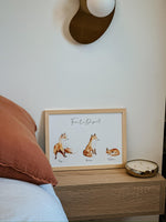 Cadre Famille renard aquarelle personnalisée image 6