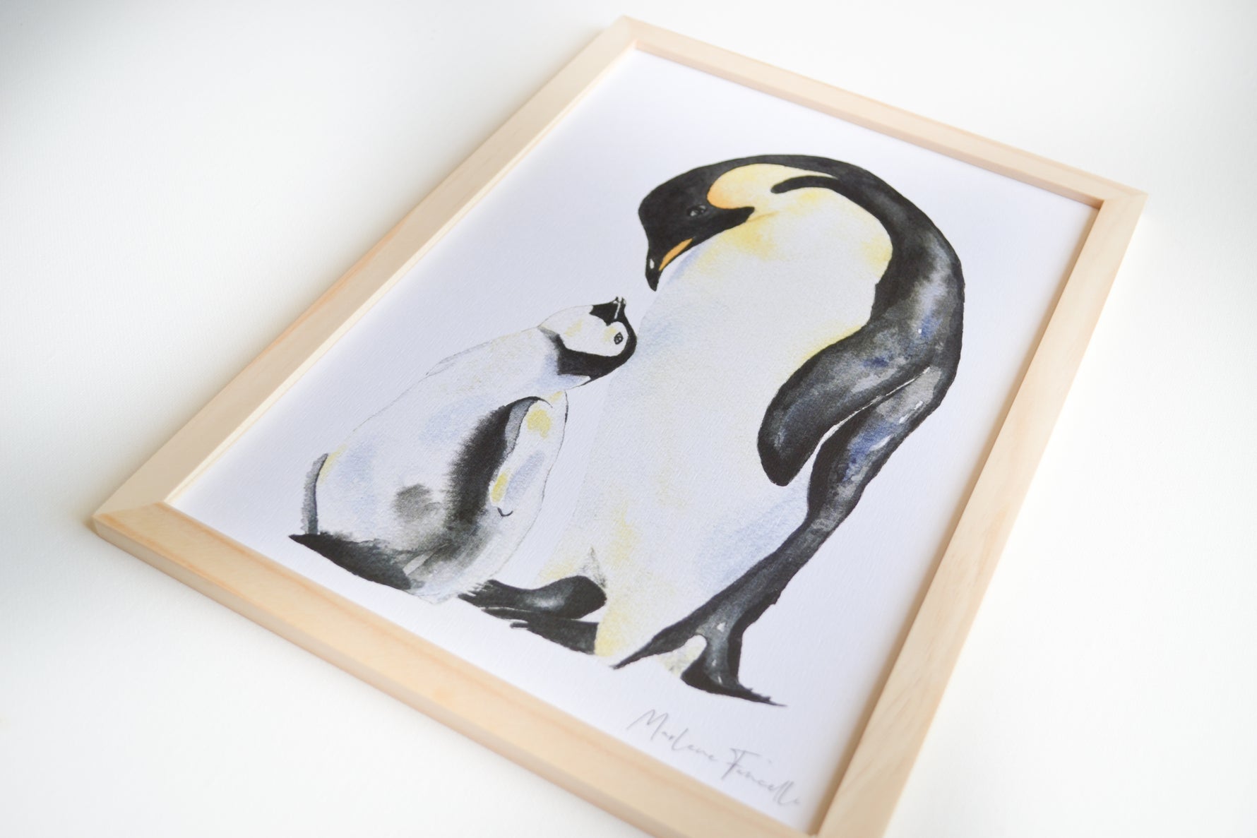 Cadre affiche aquarelle Famille Pingouin image 3
