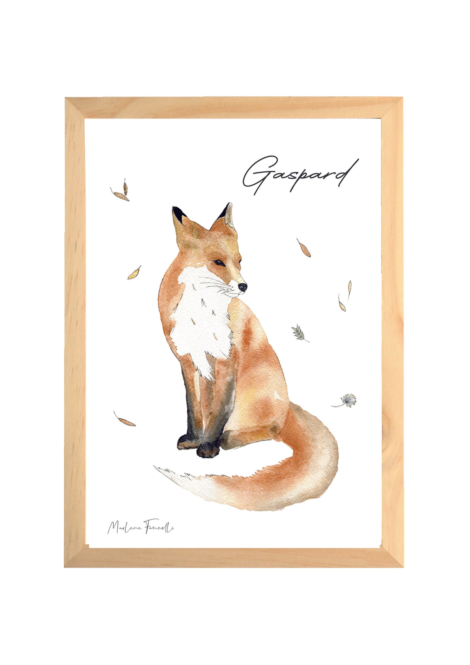 Cadre affiche aquarelle Renard Gaspard image 2