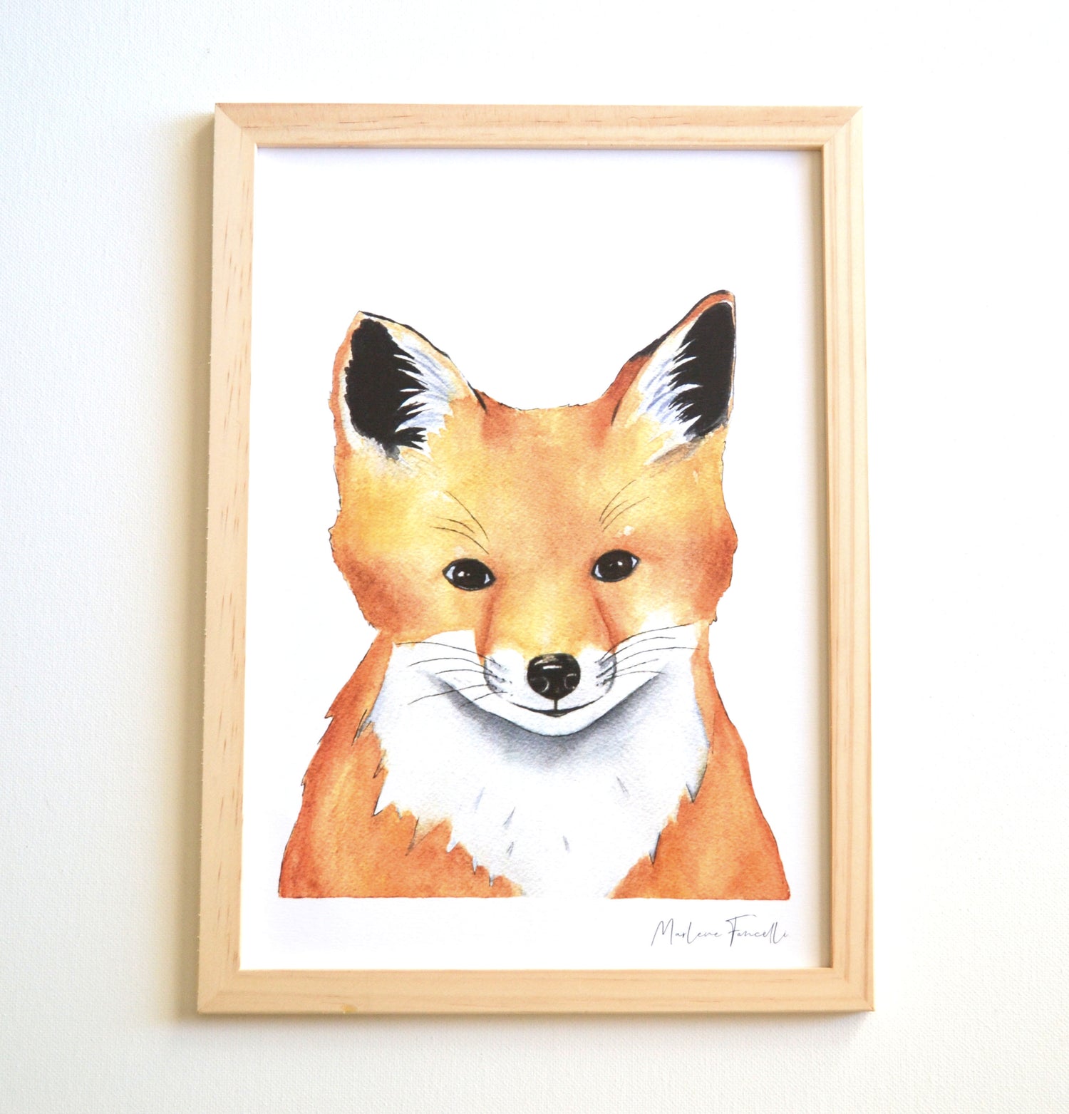 Cadre affiche aquarelle Renard Mat image 1