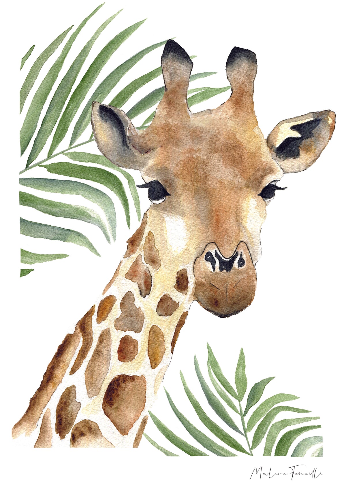 Cadre affiche aquarelle Girafe & Feuilles Séraphin image 4