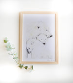 Cadre affiche aquarelle Famille Ours polaires image 2
