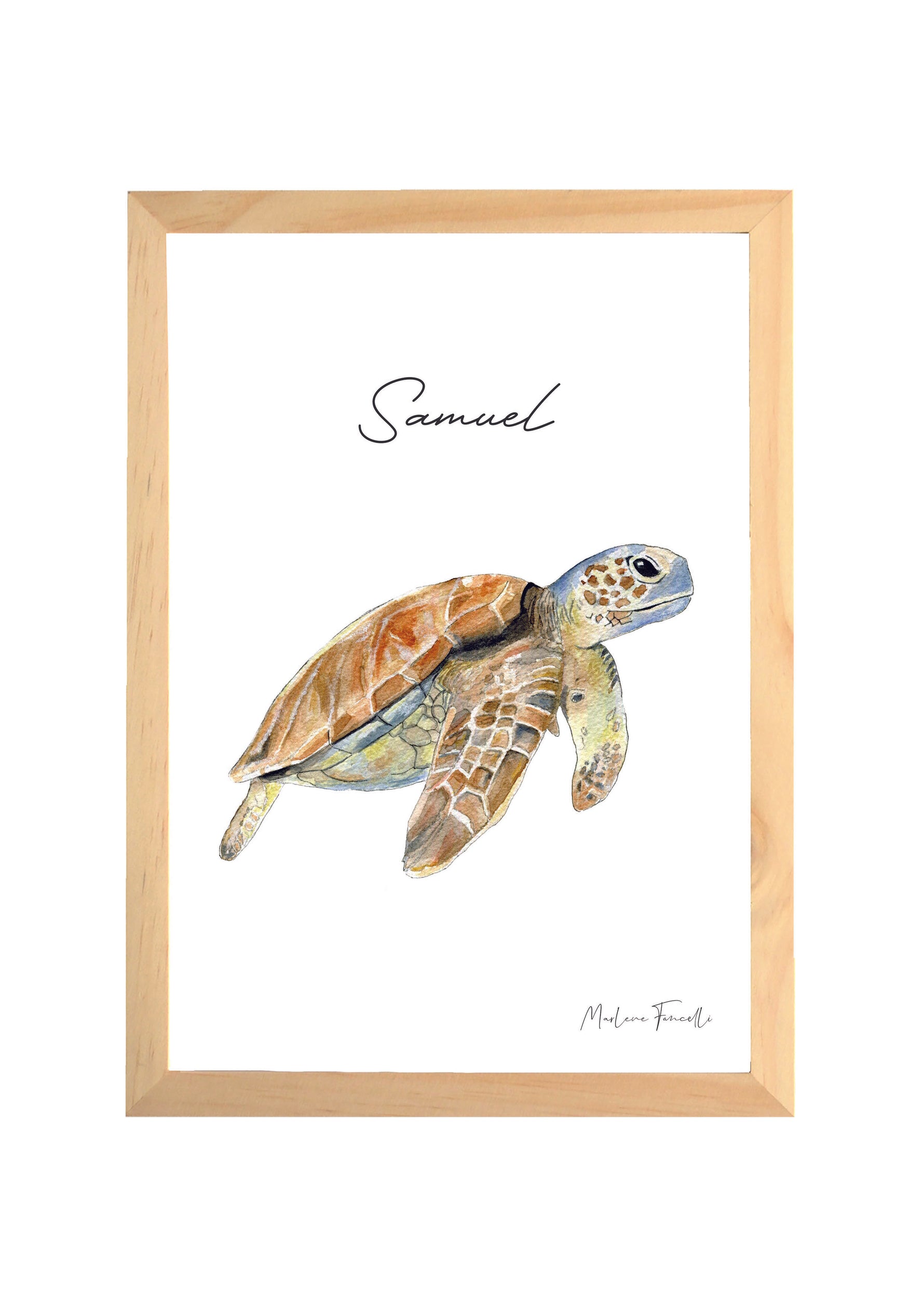 Cadre affiche aquarelle Tortue de Mer Sam image 2
