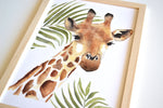 Cadre affiche aquarelle Girafe & Feuilles Séraphin image 1