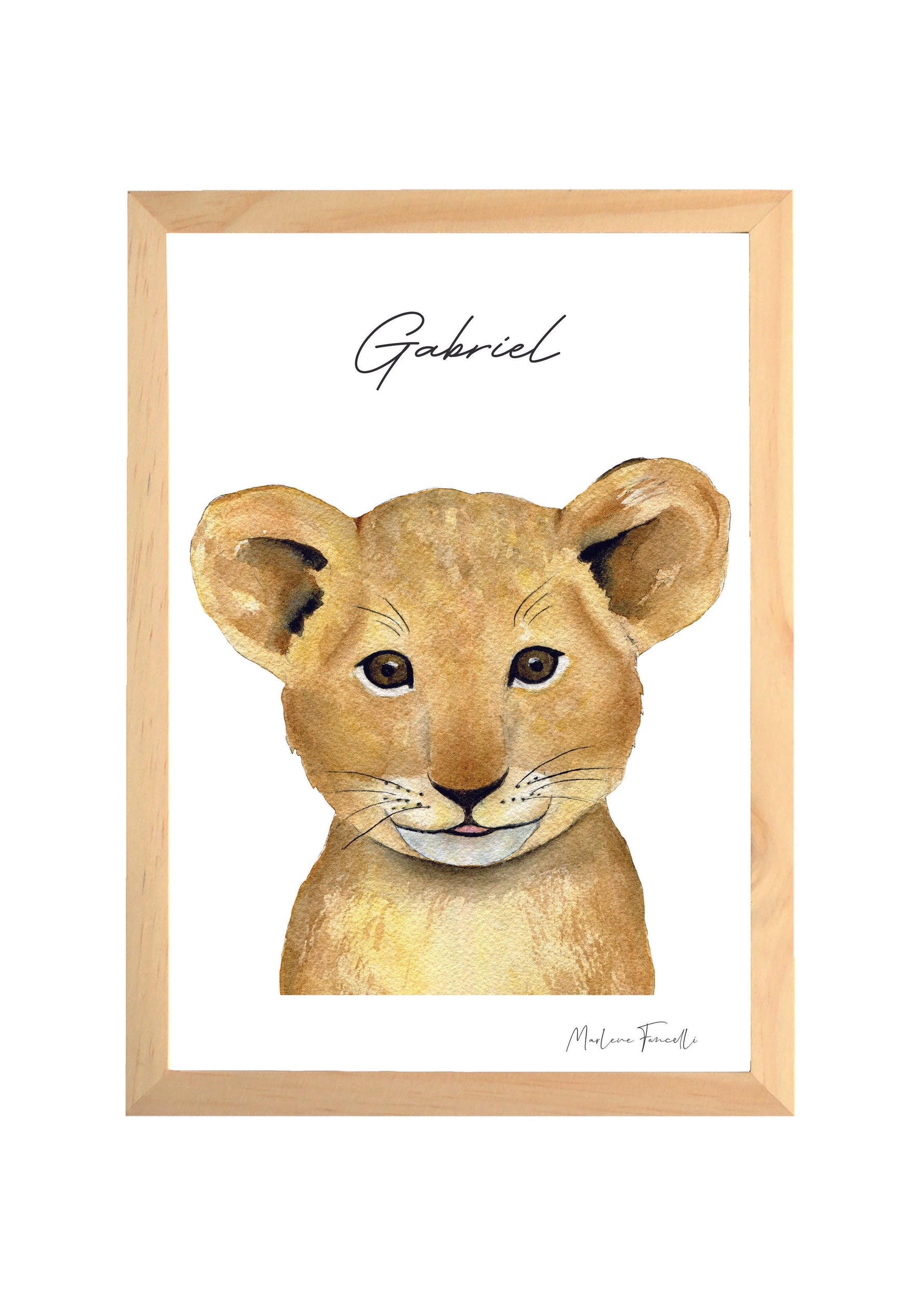 Cadre affiche aquarelle Lionceau Waldy image 3
