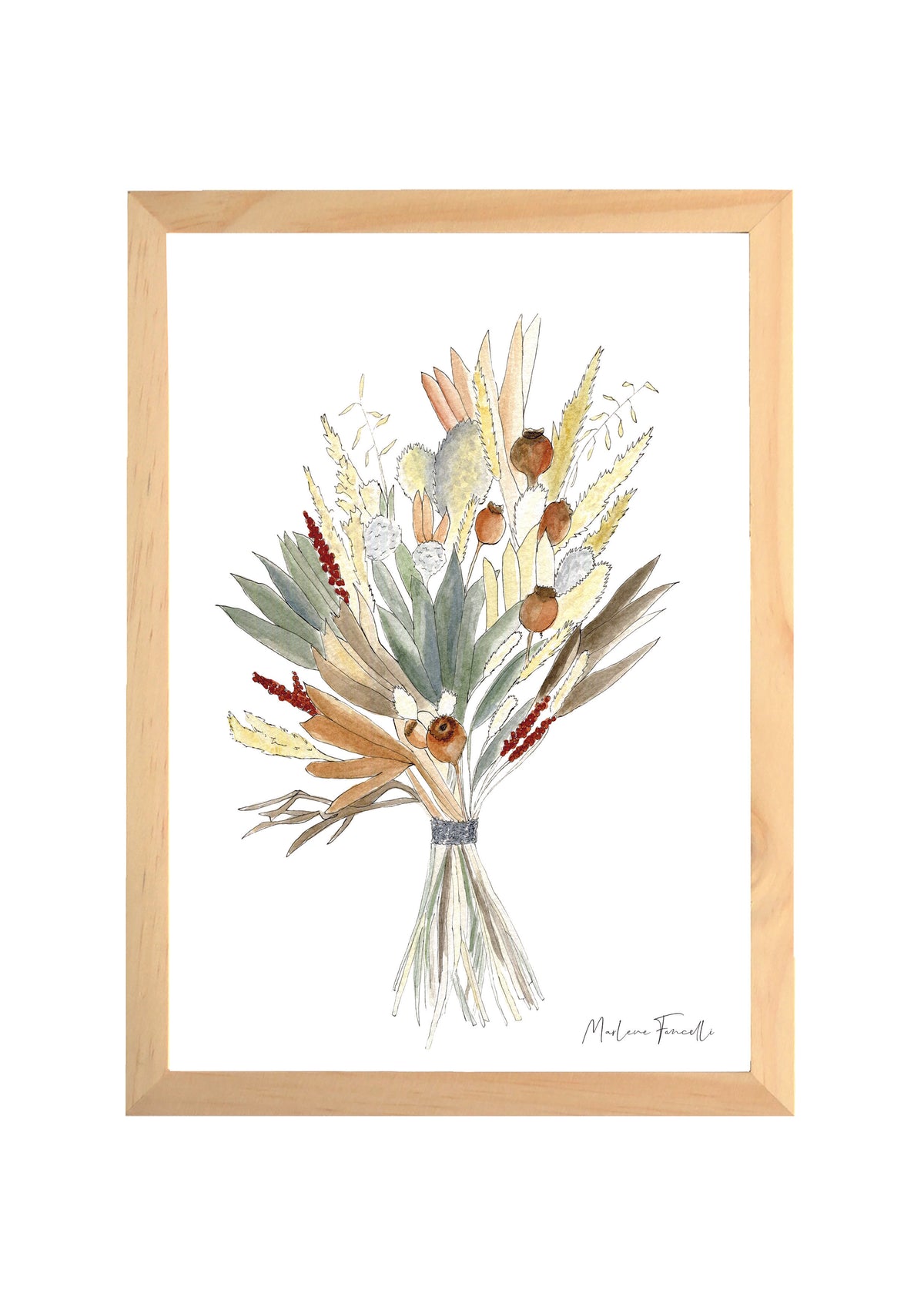 Cadre avec affiche aquarelle Bouquet Automne image 0