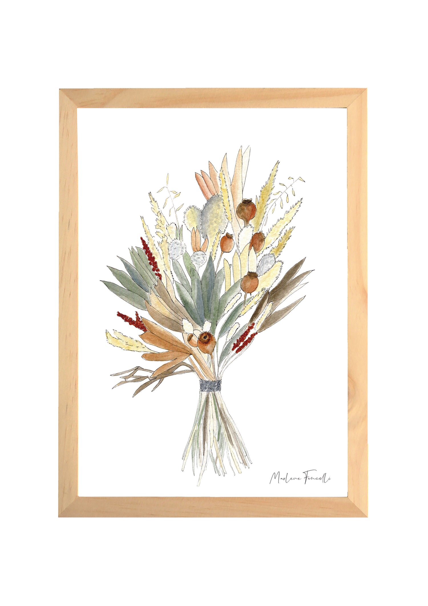 Cadre avec affiche aquarelle Bouquet Automne image 0
