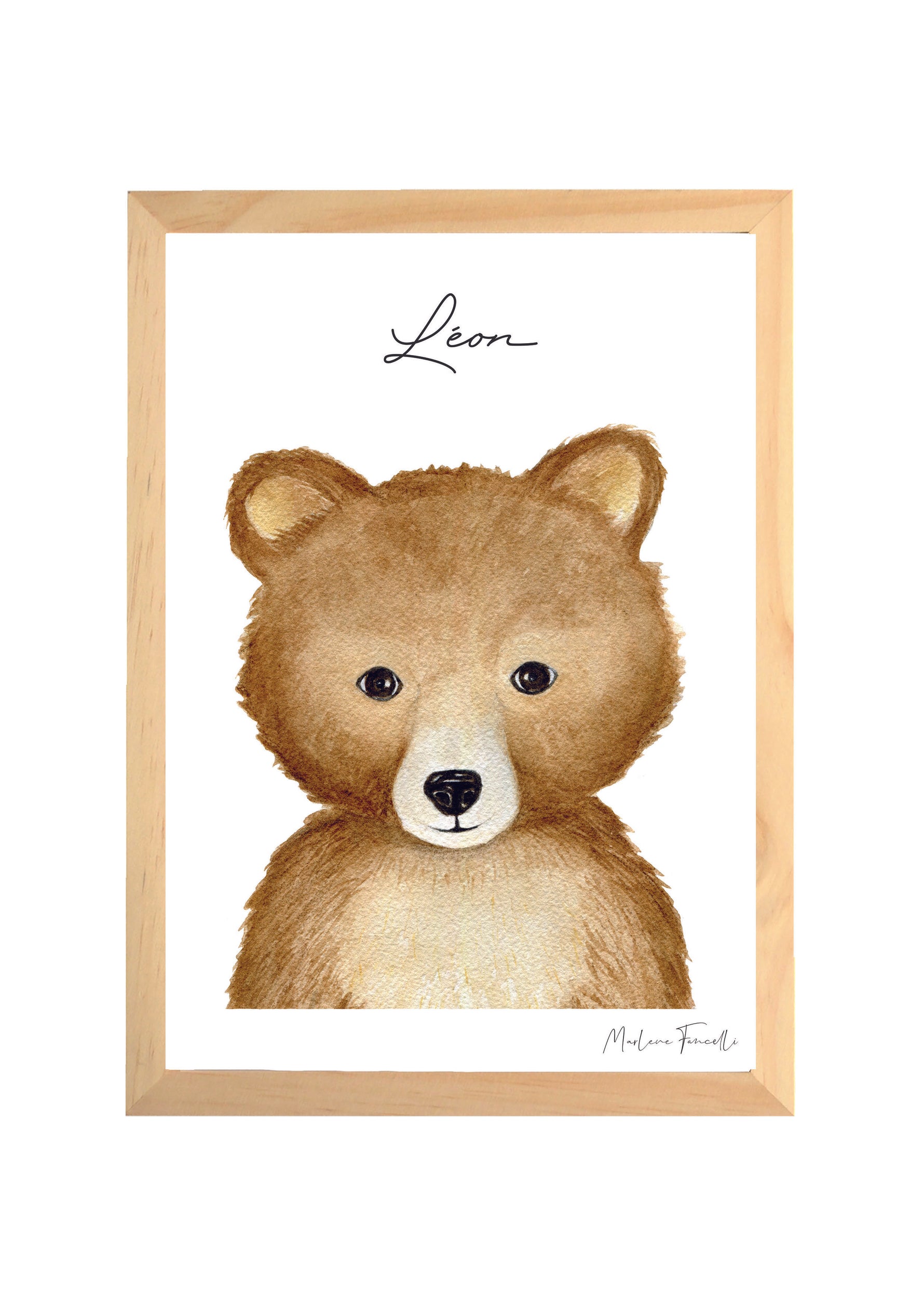 Cadre affiche aquarelle Ourson Jack image 3
