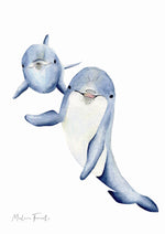 Cadre affiche aquarelle Famille Dauphin image 4