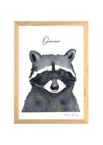 Cadre affiche aquarelle Raton Laveur Eddy image 3