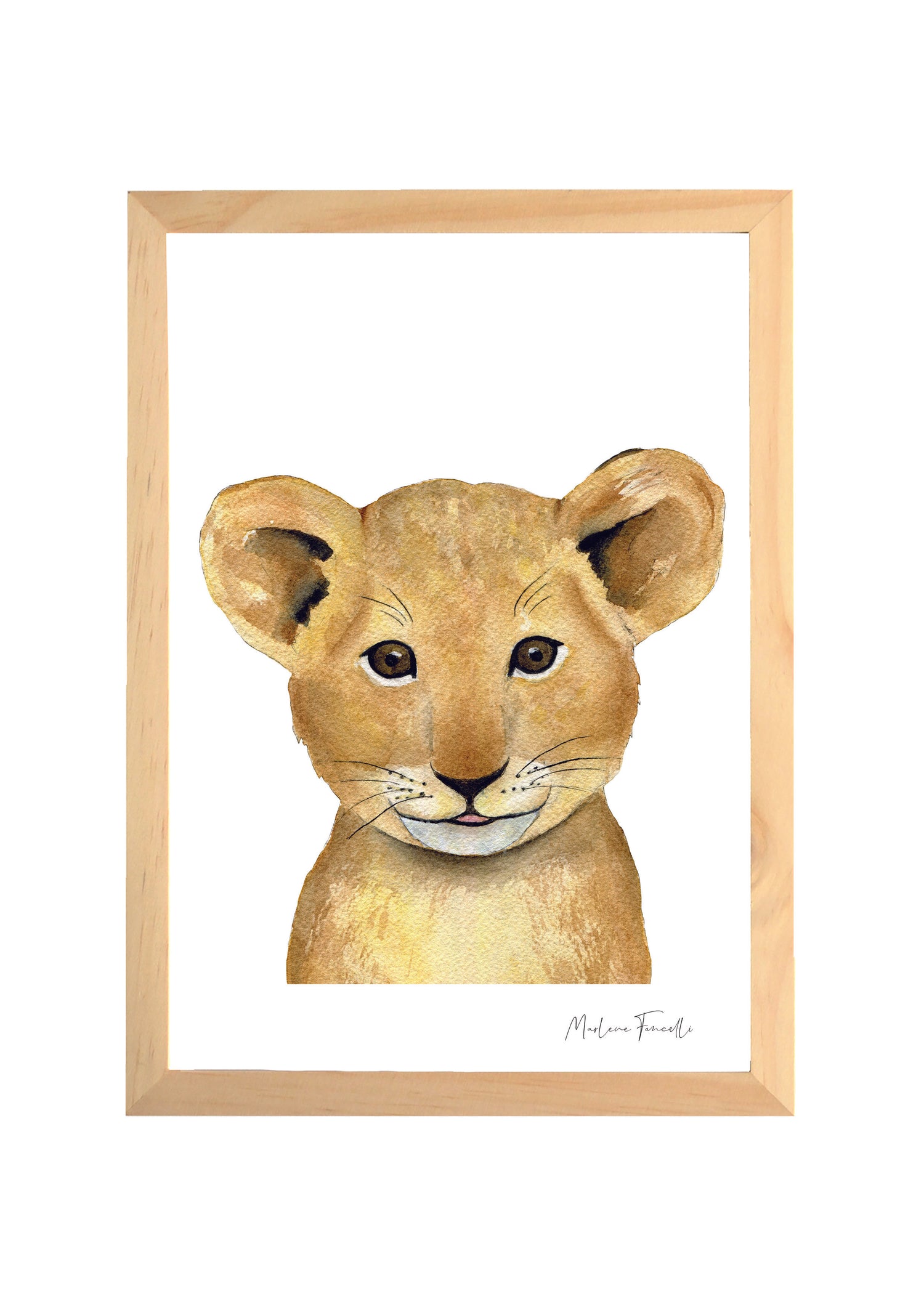 Cadre affiche aquarelle Lionceau Waldy image 0