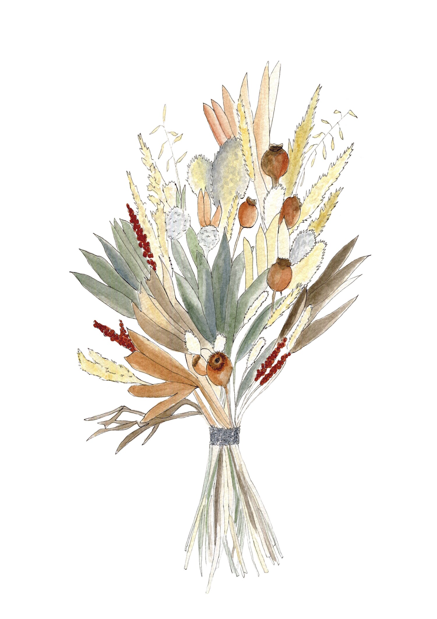 Cadre avec affiche aquarelle Bouquet Automne image 1