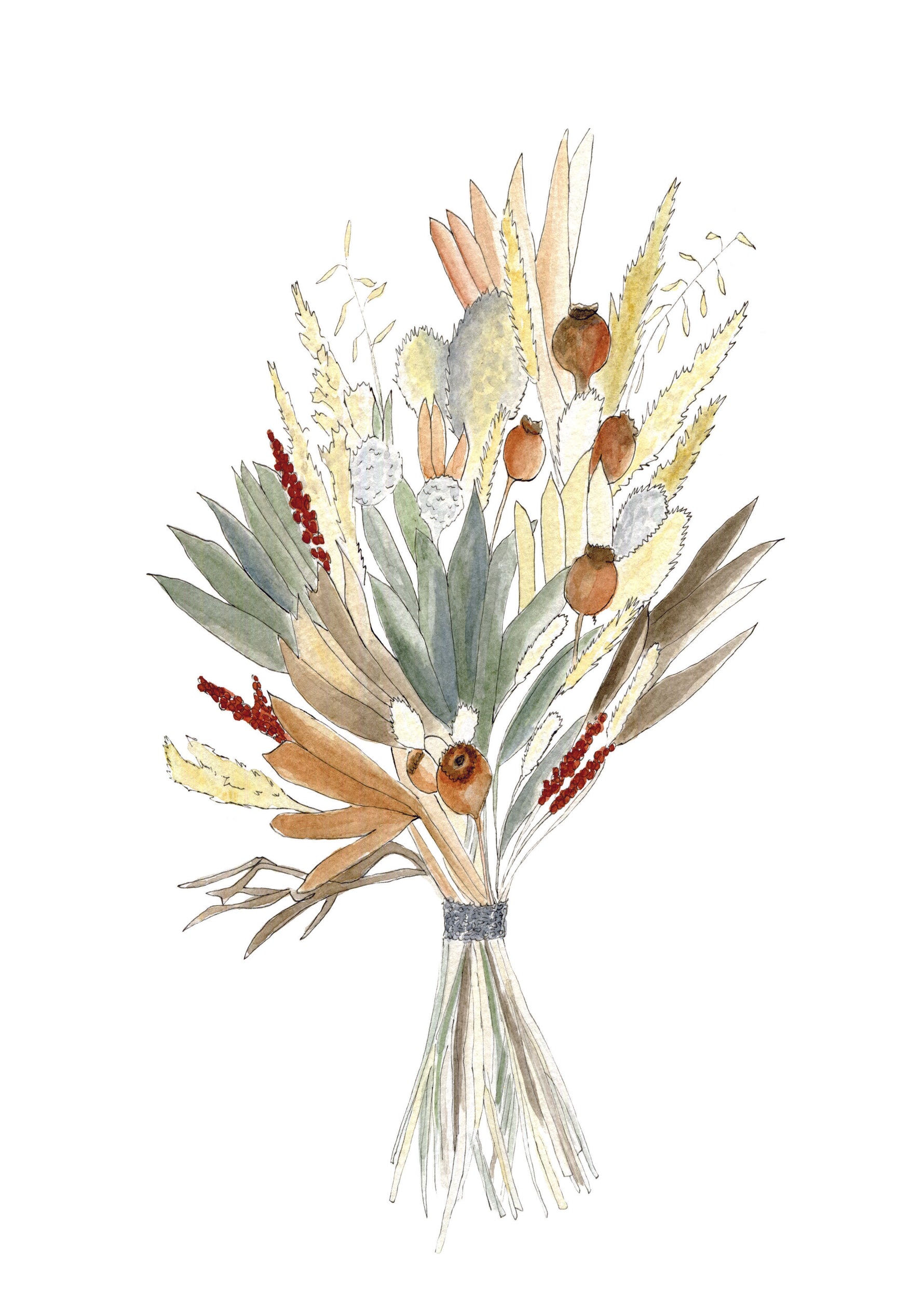Cadre avec affiche aquarelle Bouquet Automne image 1