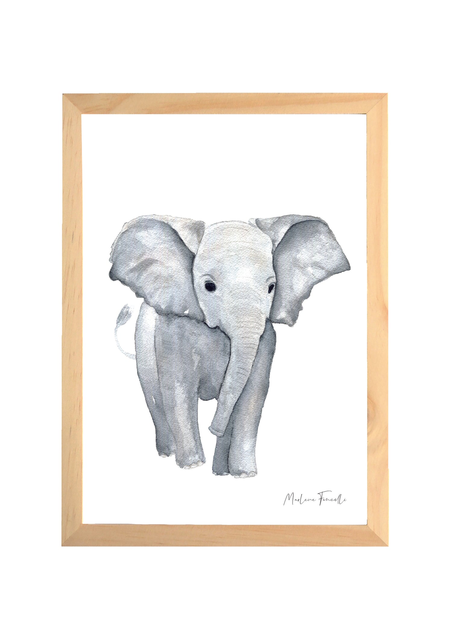 Cadre affiche aquarelle Eléphant Louis image 0