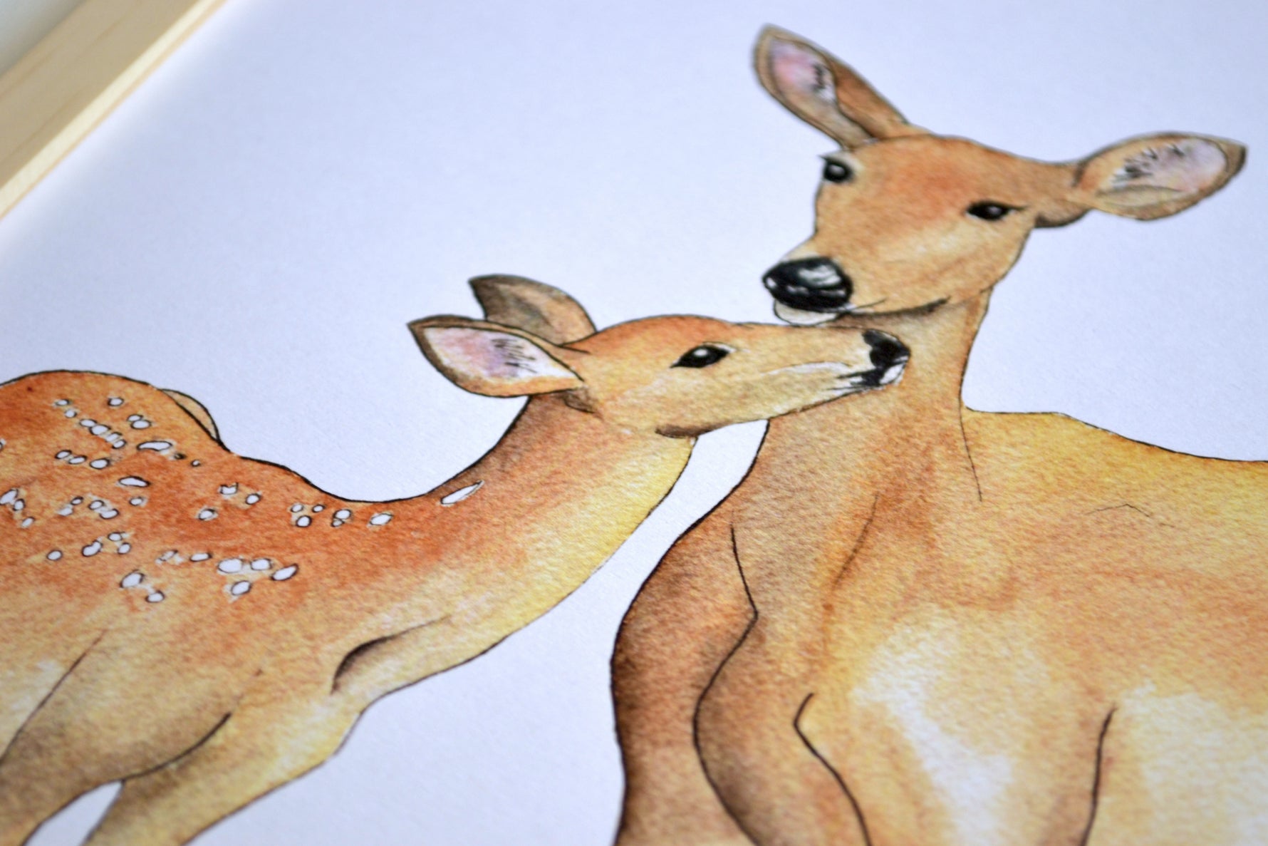 Cadre affiche aquarelle Famille Biche image 3
