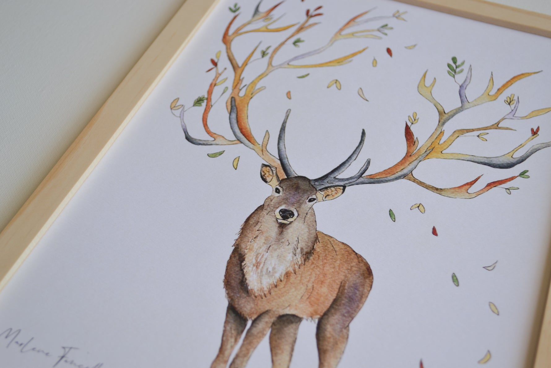 Cadre affiche aquarelle Cerf Miral image 2