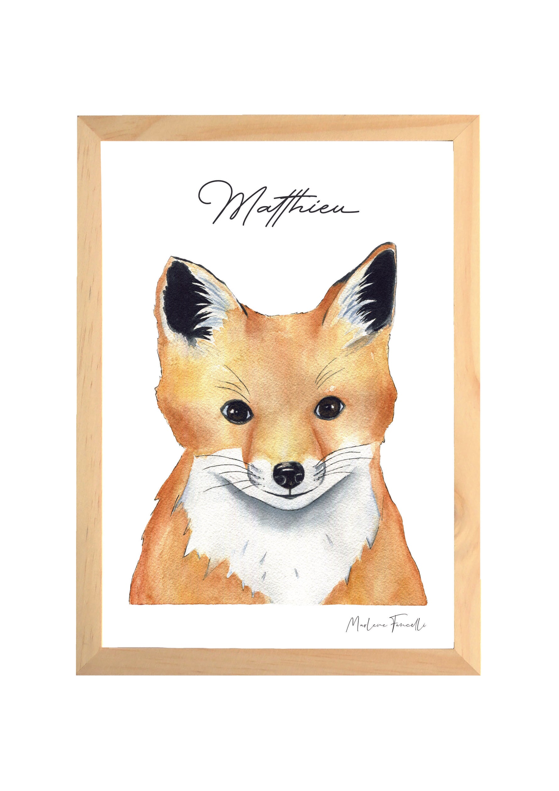 Cadre affiche aquarelle Renard Mat image 2