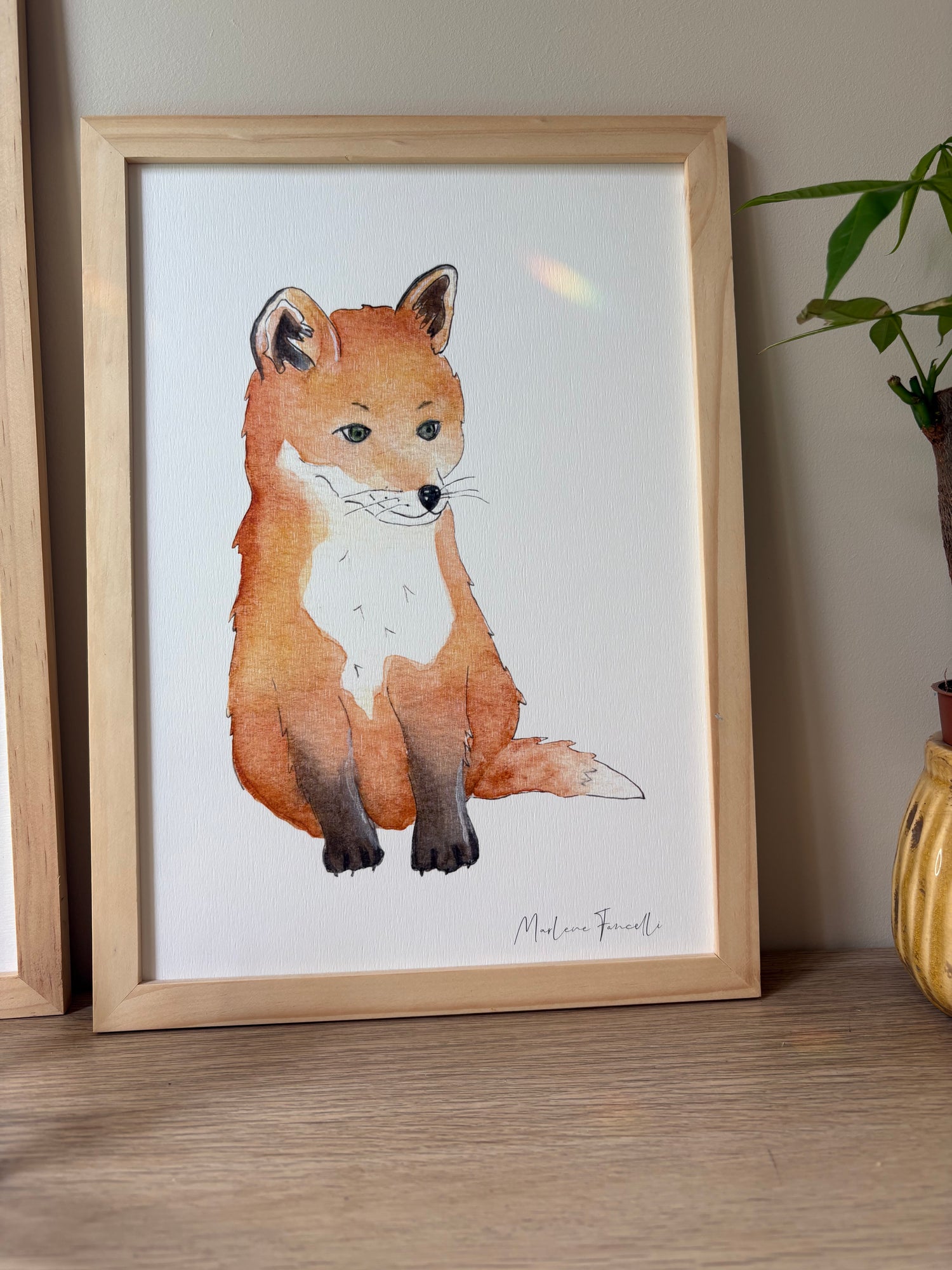 Cadre affiche aquarelle Robin le Renardeau image 2