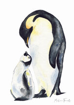 Cadre affiche aquarelle Famille Pingouin image 4
