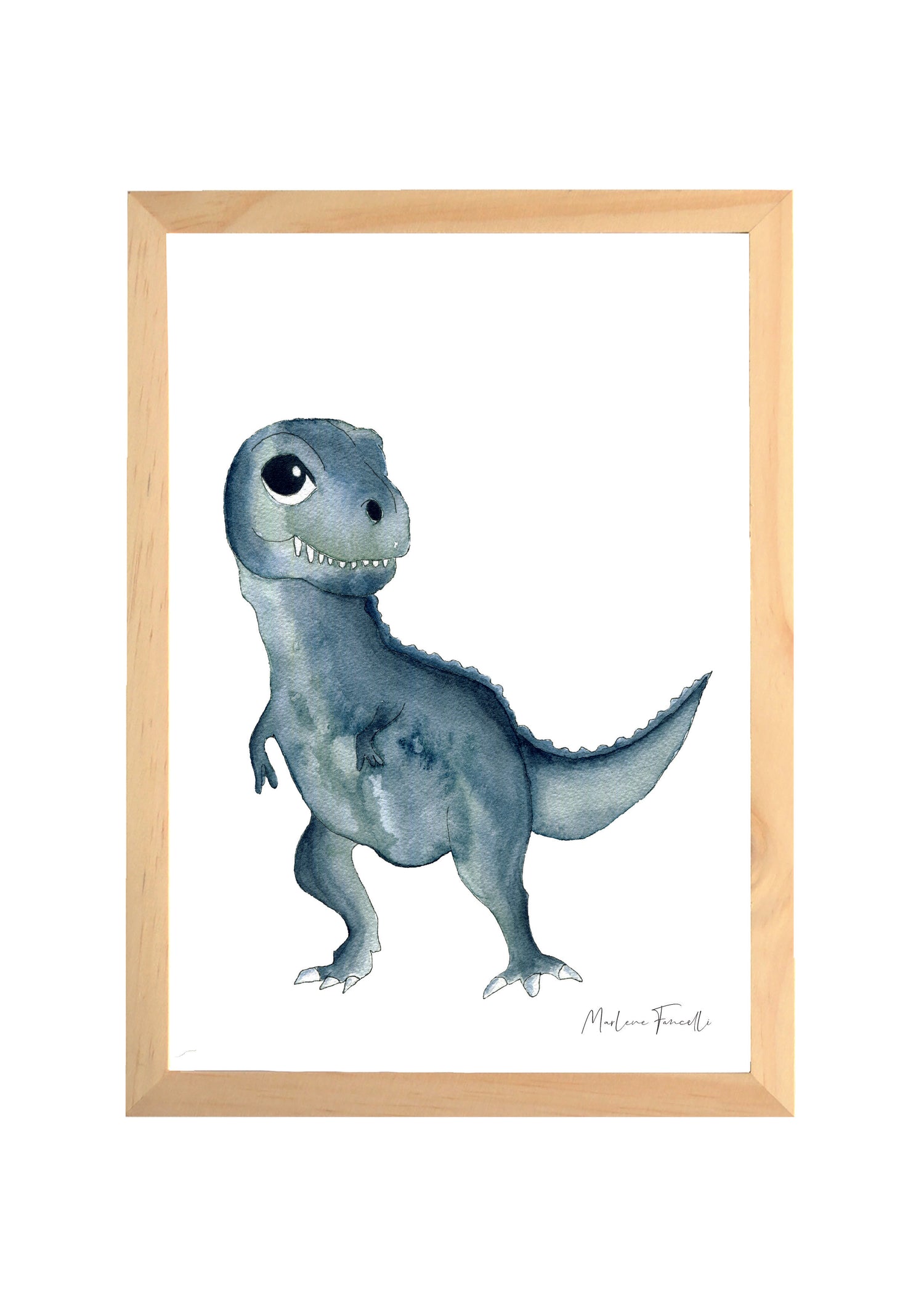 Cadre affiche aquarelle T-rex Rex image 0