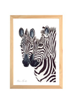 Cadre affiche aquarelle Famille Zébre image 0