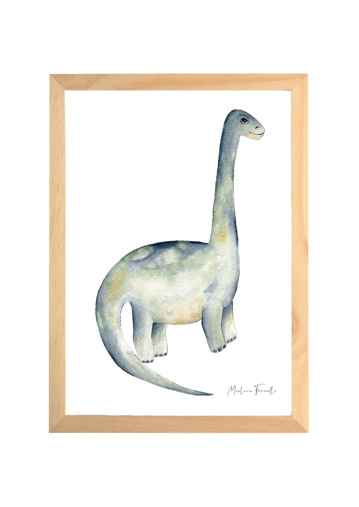 Cadre affiche aquarelle Diplodocus Pierre image 0