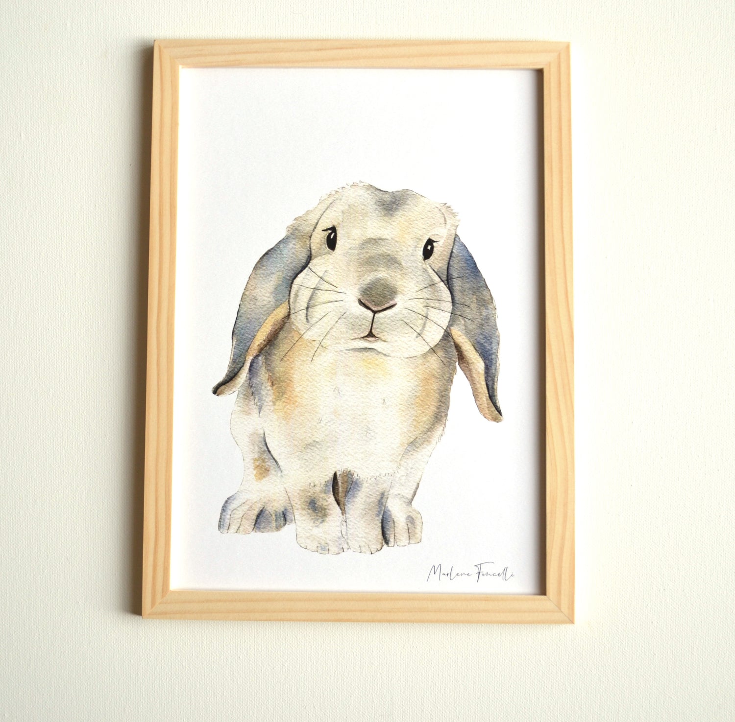 Cadre affiche aquarelle Lapin Bélier Zoupi image 1