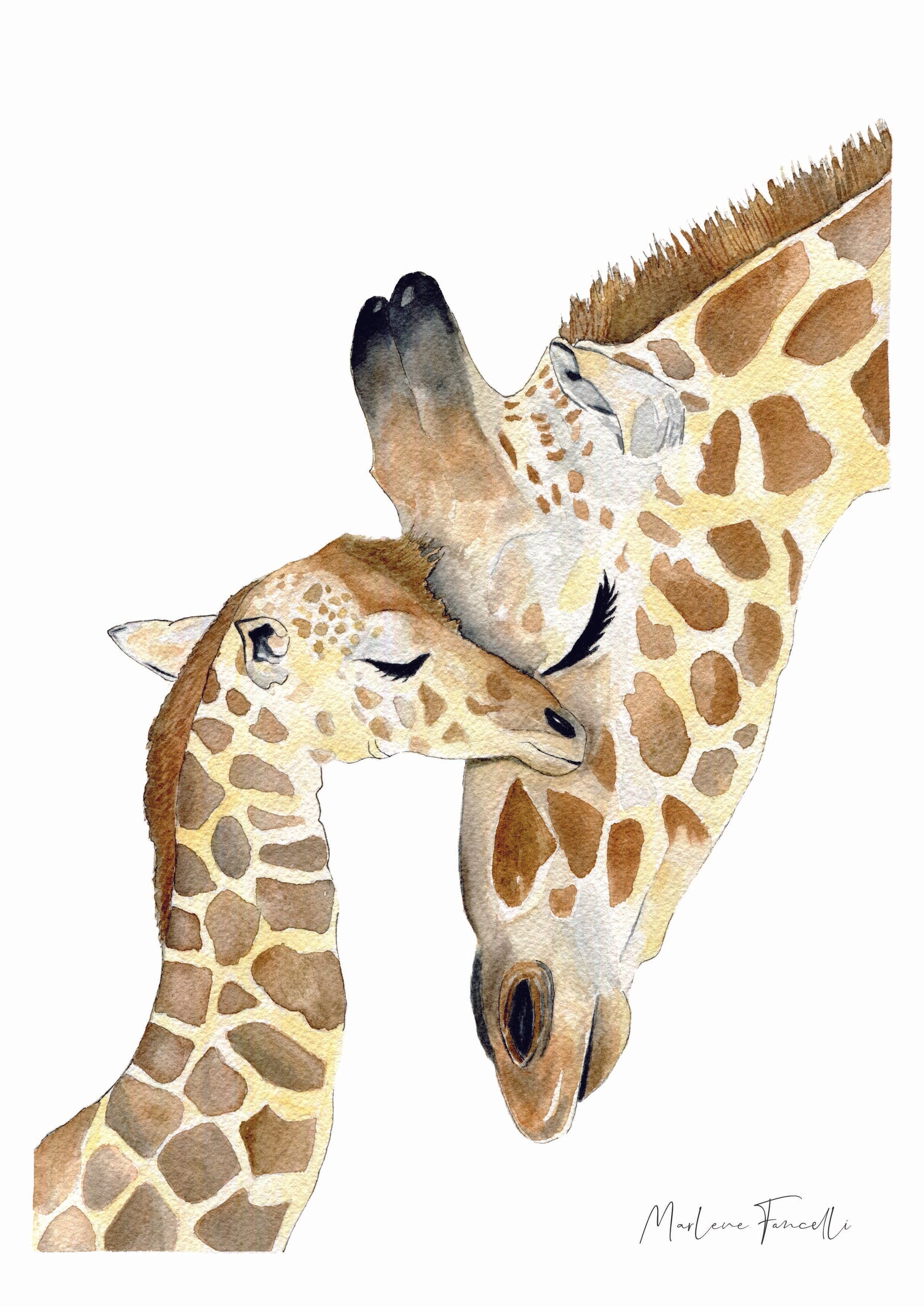 Cadre affiche aquarelle Famille Girafe image 9