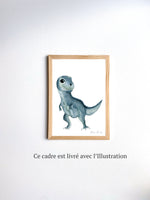 Cadre affiche aquarelle T-rex Rex image 4